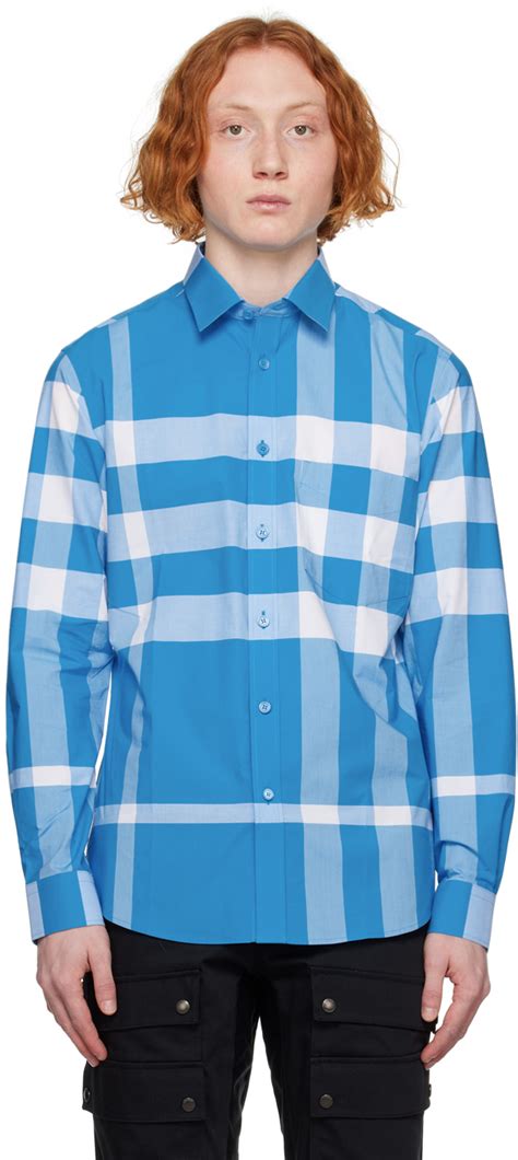 burberry blue for women|blue burberry button up.